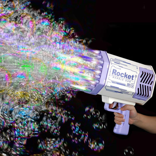 Bubble Machine with 69 Holes & Colorful Lights